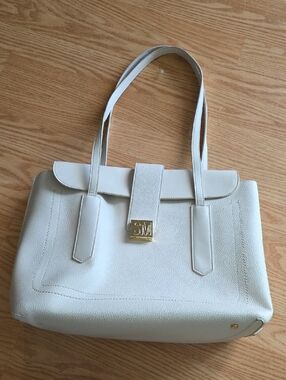Steve Madden Cream Tote with Gold Accent